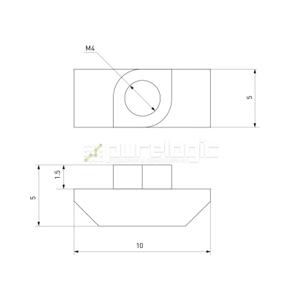 Гайка Т-образная 20TM4 (AL-M4-6) фото