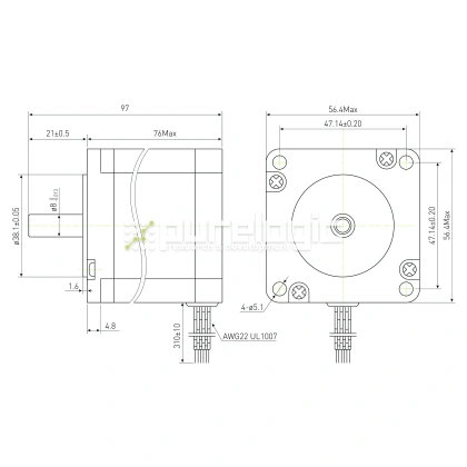 Двигатель шаговый PL57H76-D8 фото