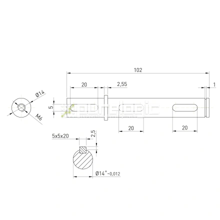 Вал выходной WS30S-D14 фото