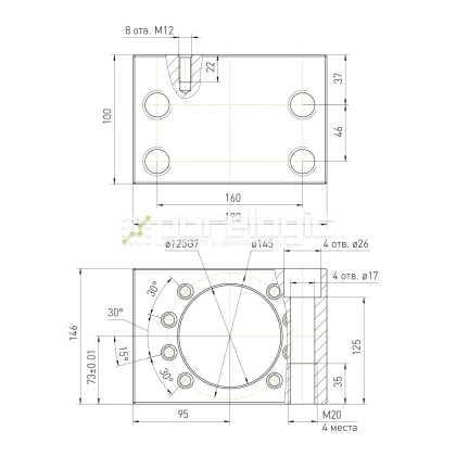 Держатель гайки ШВП MGD80-01 фото