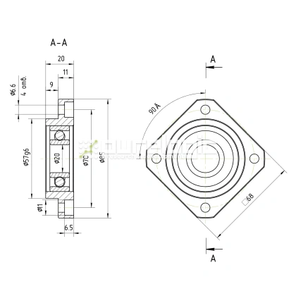 Опора ШВП Hiwin FF20-C5 5 282 Опора ШВП Hiwin FF20-C5 фото