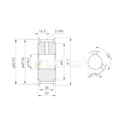 Шкив зубчатый BSY-20-8M-25-A-N19 фото