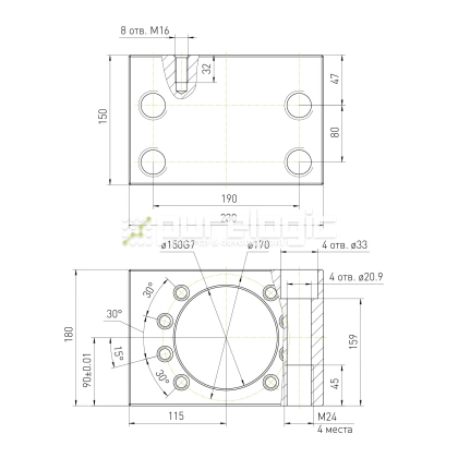 Держатель гайки ШВП MGD100 фото