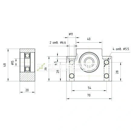 Опора ШВП подшипниковая BF15 фото