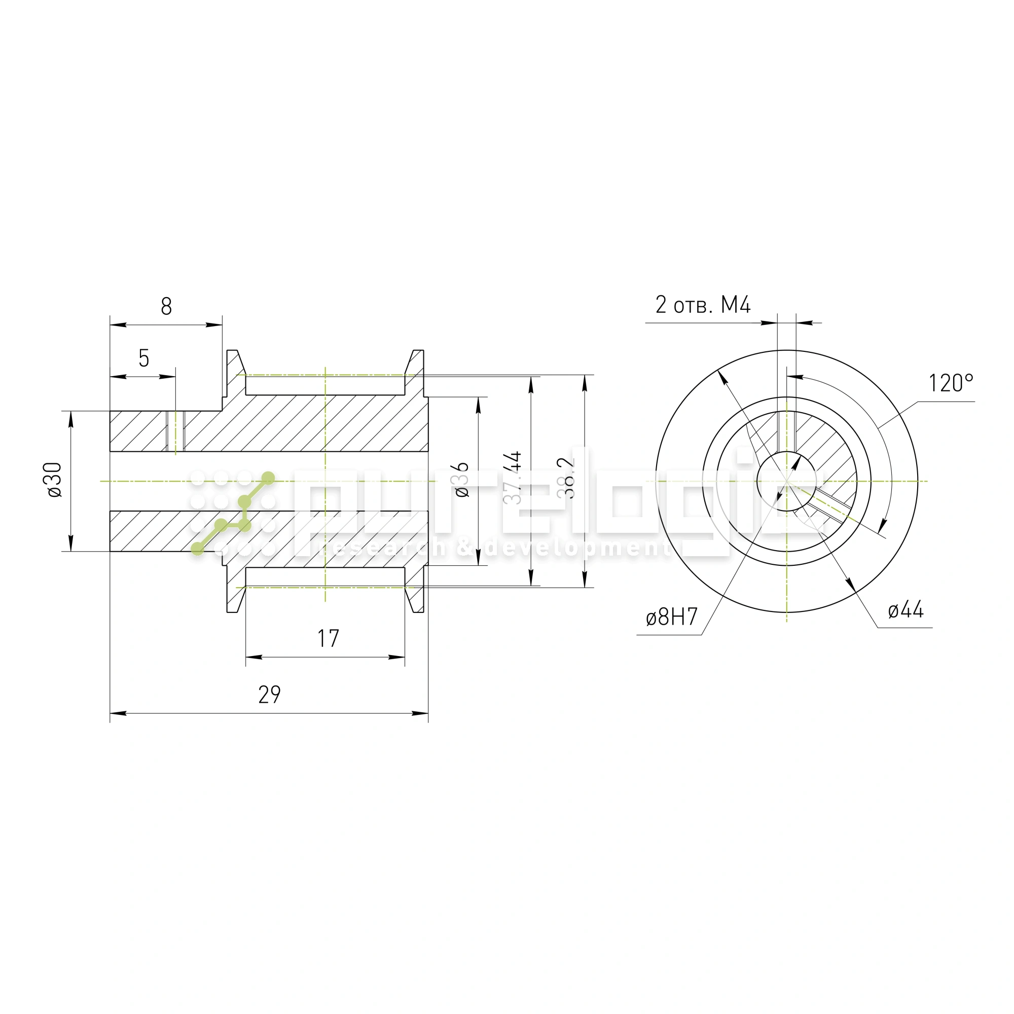 Шкив зубчатый BSY-40-3M-15-B-P8 1 613 Шкив зубчатый BSY-40-3M-15-B-P8 фото