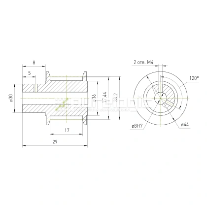 Шкив зубчатый BSY-40-3M-15-B-P8 1 613 Шкив зубчатый BSY-40-3M-15-B-P8 фото