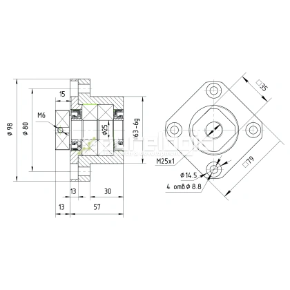 Опора ШВП подшипниковая FK25 фото