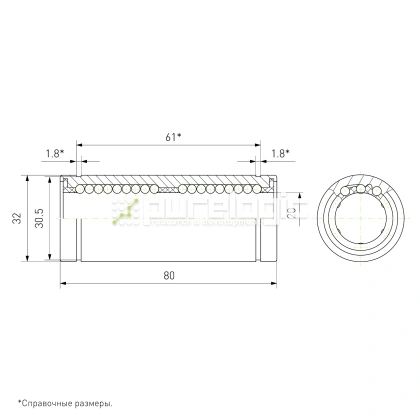 Втулка шариковая LM20L-UU 471 Втулка шариковая LM20L-UU фото