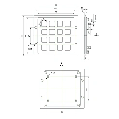 Промышленная клавиатура CT-KPS02-16RMU