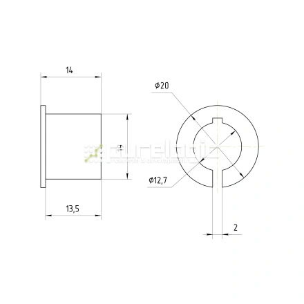 Втулка переходная PG19x12.7 фото
