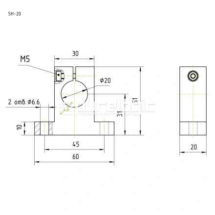Держатель вала SH20 фото