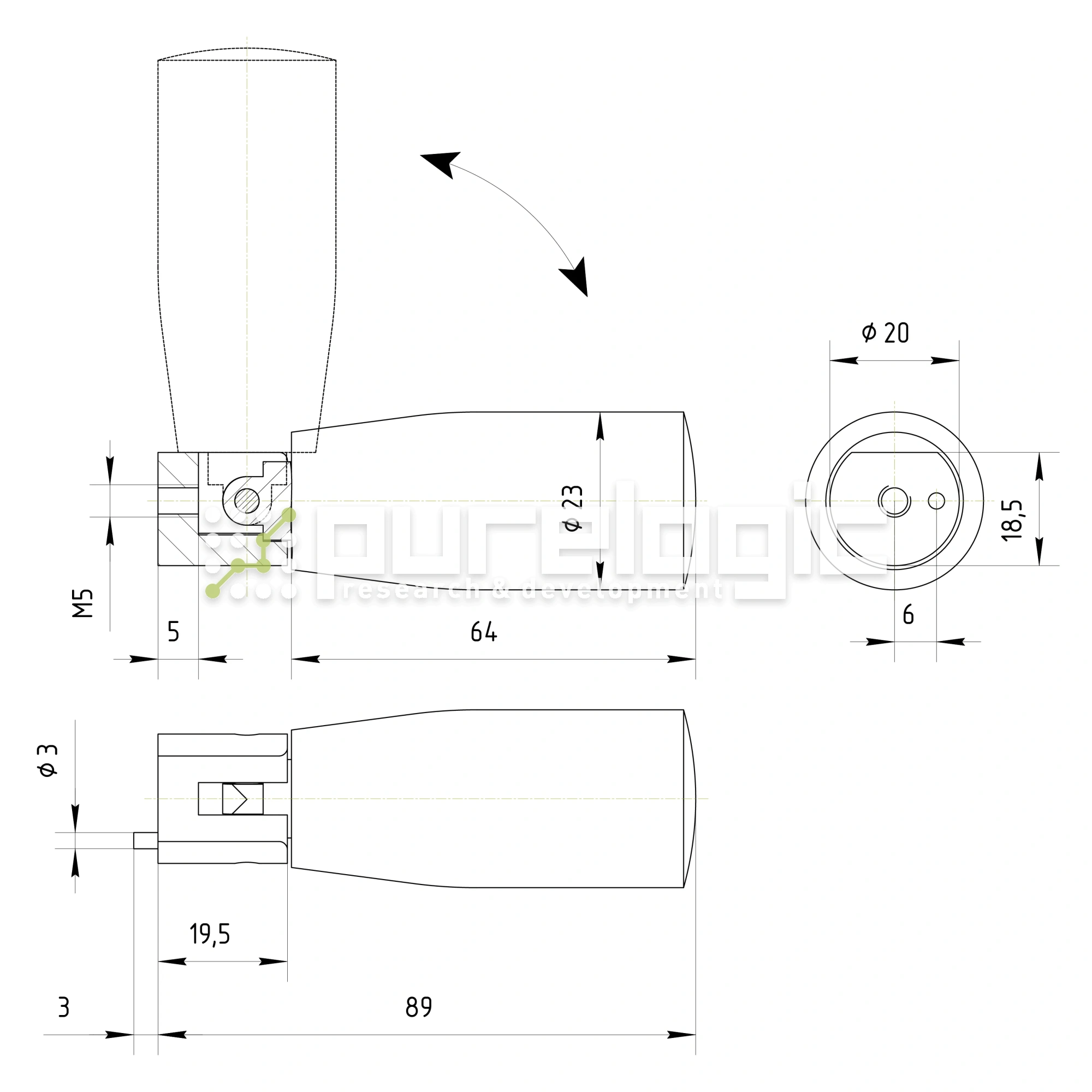 Рукоятка откидная 100111-65*20 1 462 Рукоятка откидная 100111-65*20 фото