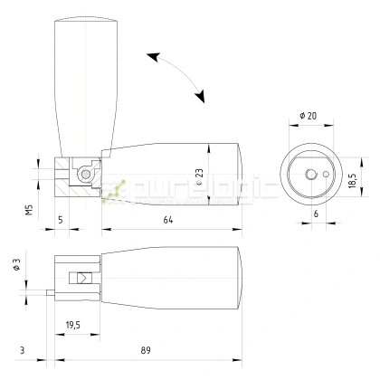 Рукоятка откидная 100111-65*20 1 462 Рукоятка откидная 100111-65*20 фото