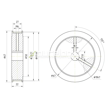 Шкив зубчатый BLA-40-T5-20-A-N19 2 116 Шкив зубчатый BLA-40-T5-20-A-N19 фото