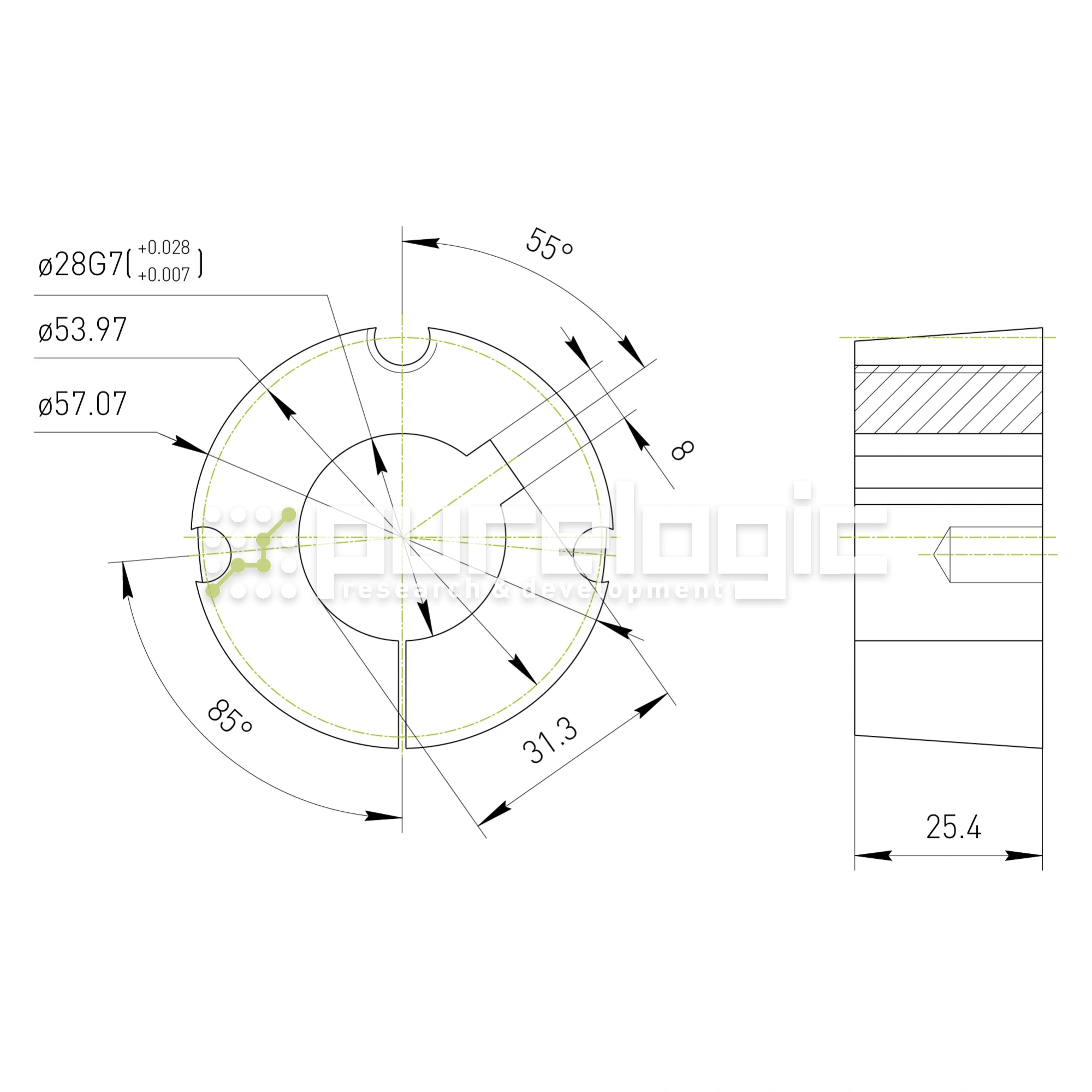Втулка тапербуш 1610-28 458 Втулка тапербуш 1610-28 фото