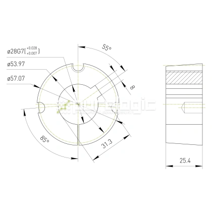 Втулка тапербуш 1610-28 458 Втулка тапербуш 1610-28 фото