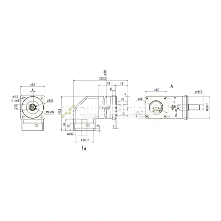 Редуктор планетарный угловой 80WPLF20K-19S фото