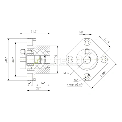 Опора ШВП подшипниковая FK8 фото