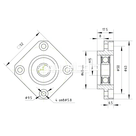 Опора ШВП подшипниковая FF15-C5 фото