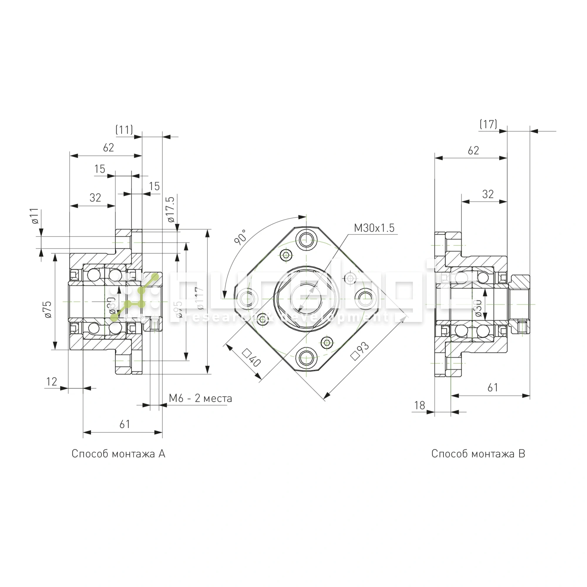 Опора ШВП Hiwin FK30-C5 27 294 Опора ШВП Hiwin FK30-C5 фото