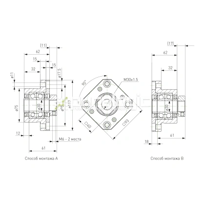 Опора ШВП Hiwin FK30-C5 27 294 Опора ШВП Hiwin FK30-C5 фото