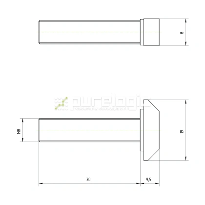 Болт Т-образный 40TS8x30 фото