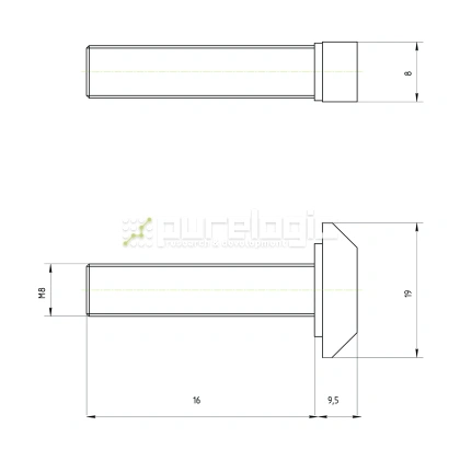 Болт Т-образный 40TS8x16 фото