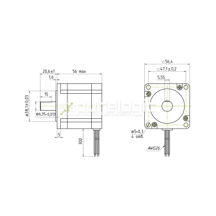 Двигатель шаговый трехфазный 573S09 фото