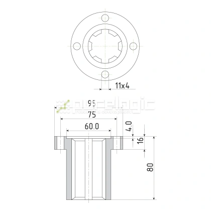 Шлицевая втулка с фланцем SNF-42x48 фото