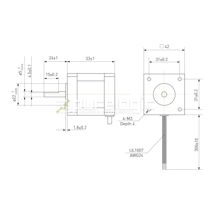 Двигатель шаговый биполярный 42CM02-1A фото