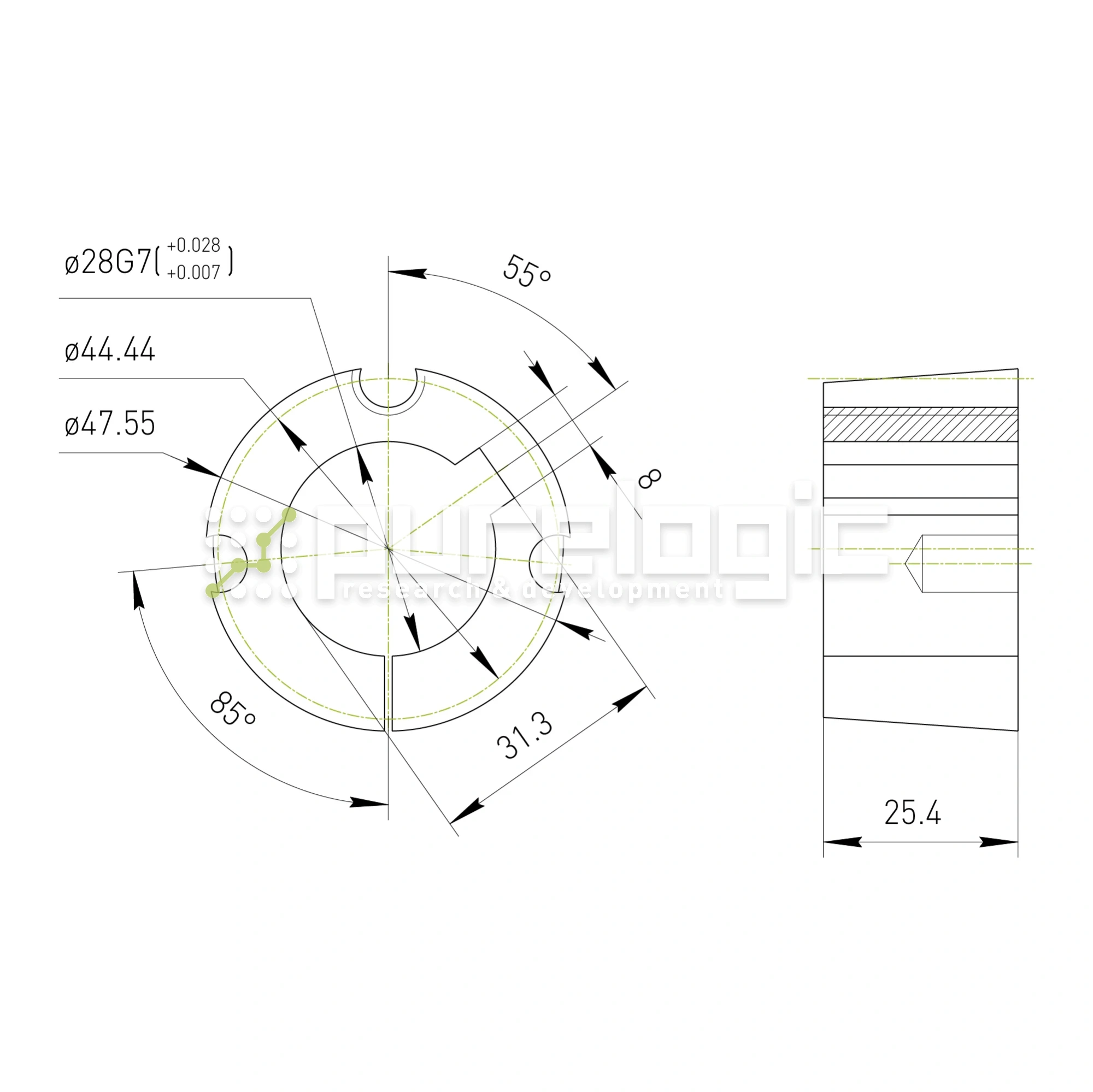 Втулка тапербуш 1210-28 390 Втулка тапербуш 1210-28 фото