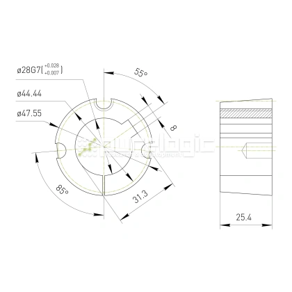 Втулка тапербуш 1210-28 390 Втулка тапербуш 1210-28 фото