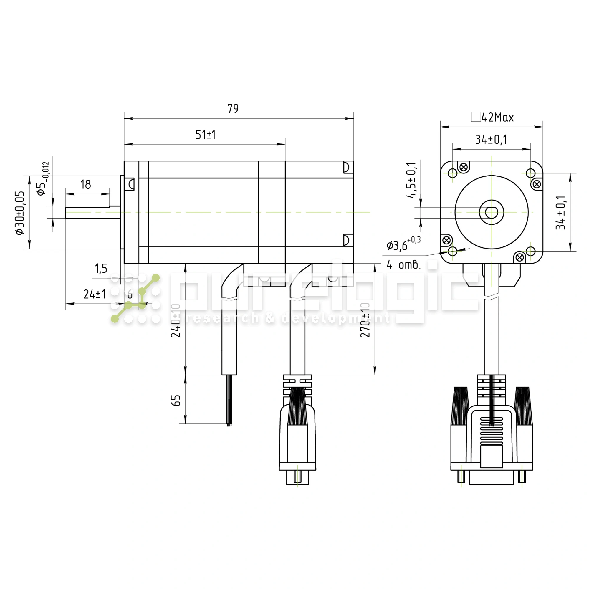 Двигатель шаговый с энкодером PL42H8403-D5-1K 13 306 Двигатель шаговый с энкодером PL42H8403-D5-1K фото
