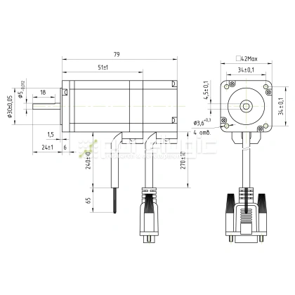 Двигатель шаговый с энкодером PL42H8403-D5-1K 13 306 Двигатель шаговый с энкодером PL42H8403-D5-1K фото