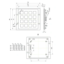 Промышленная клавиатура CT-KPS02-16RMM