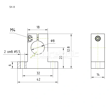 Держатель вала SH8 фото