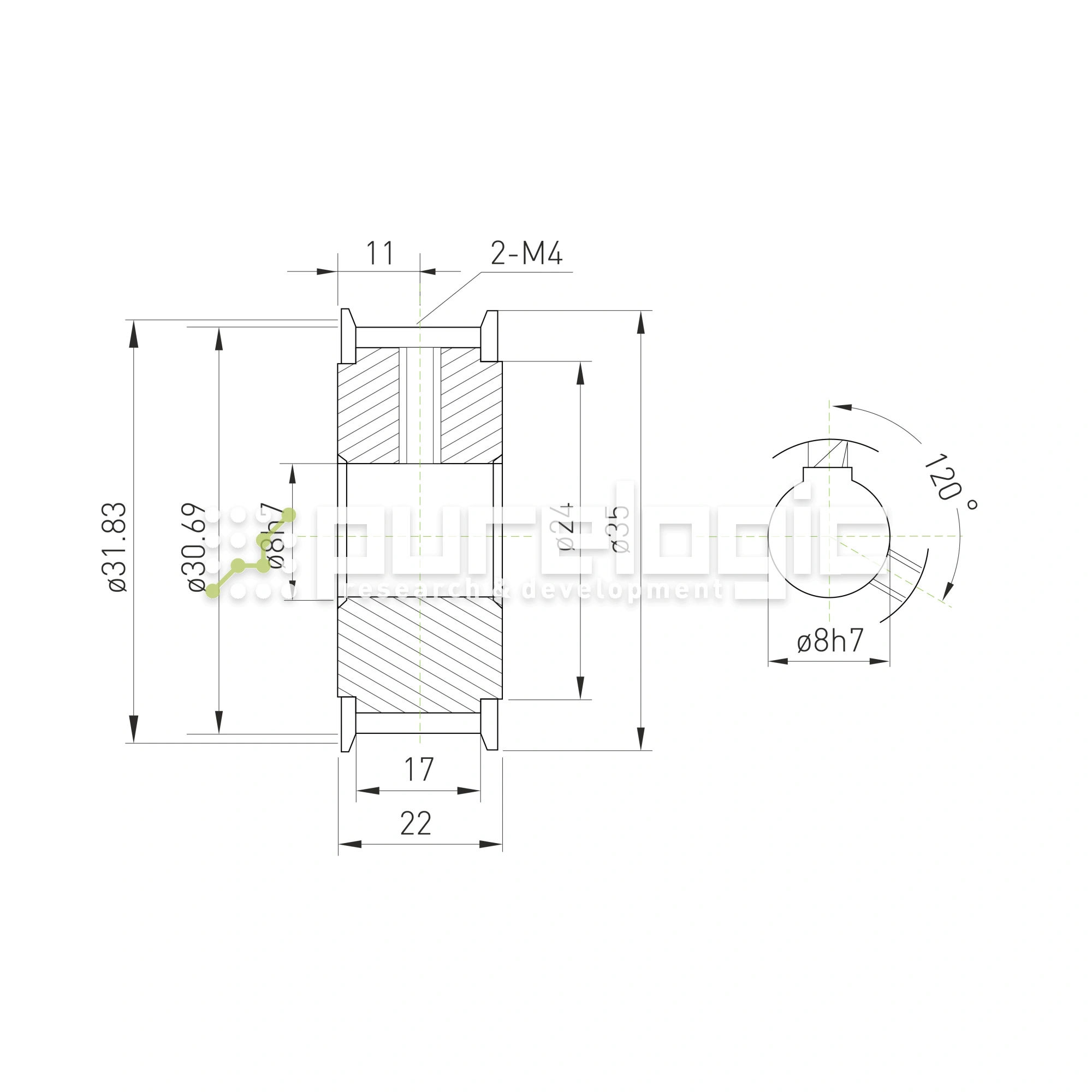 Шкив зубчатый BSY-20-5M-15-A-N8 1 132 Шкив зубчатый BSY-20-5M-15-A-N8 фото