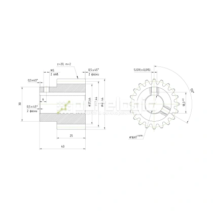 Шестерня косозубая GH2-T20D16 1 225 Шестерня косозубая GH2-T20D16 фото