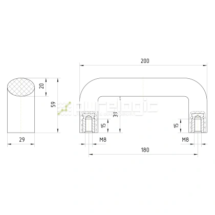 Ручка бугельная 100401-180*M8 1 713 Ручка бугельная 100401-180*M8 фото