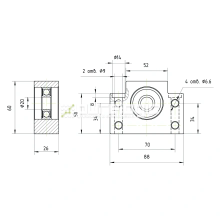 Опора ШВП подшипниковая BF20 фото