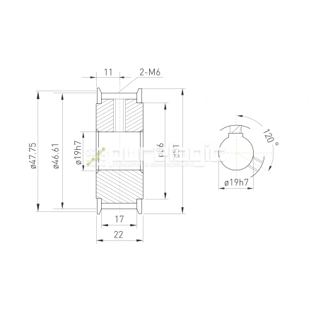Шкив зубчатый BSY-30-5M-15-A-N19 фото