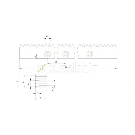 Рейка прямозубая RS1-1515 фото