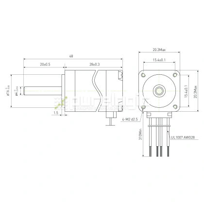 Двигатель шаговый PL20H28-D4 фото