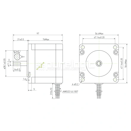 Двигатель шаговый PL57H76-D11K фото