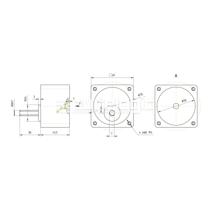 Редуктор для ШД 57GB50K (1:50) фото