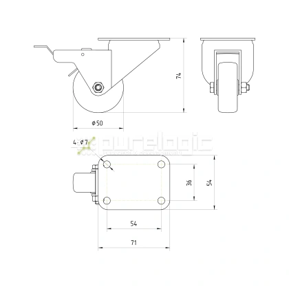 Колесная опора BJLS-50 1 209 Колесная опора BJLS-50 фото