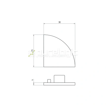 Пластиковая торцевая заглушка 3030RG фото