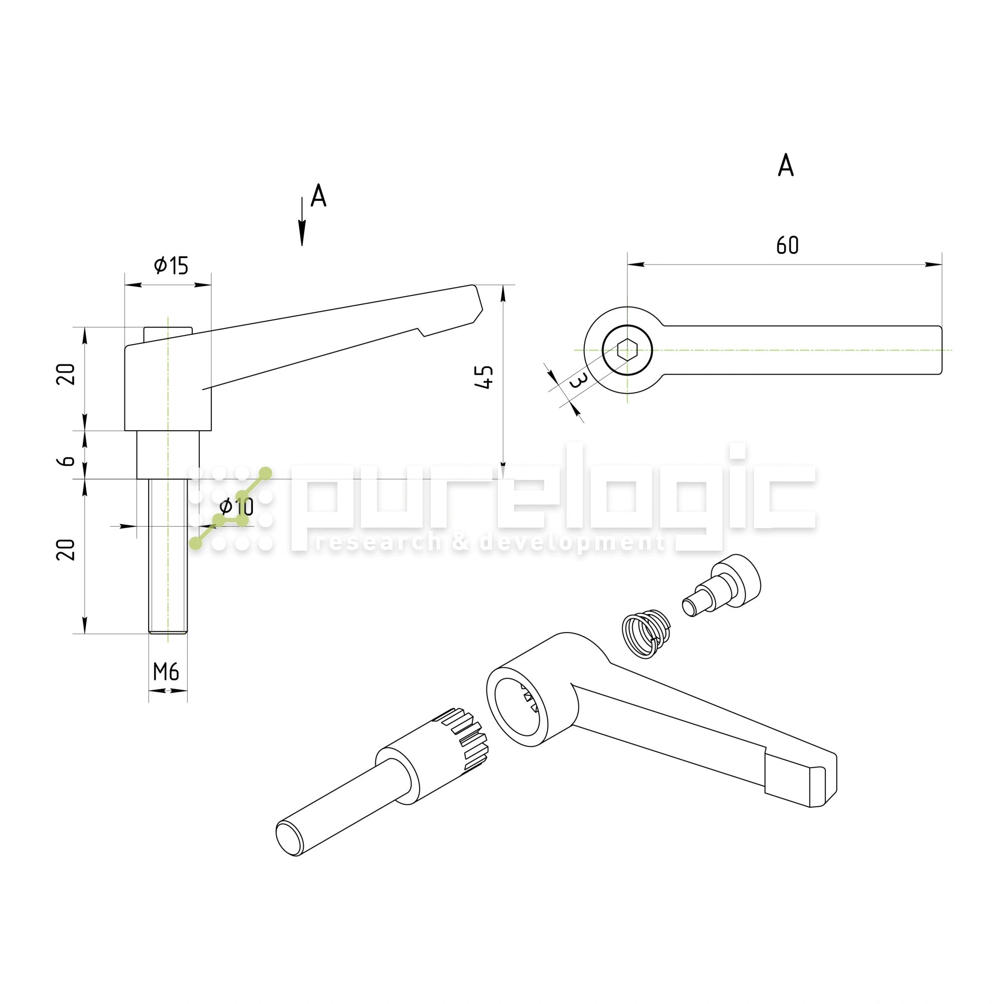 Рычаг зажимной 100114-50*M6*20 506 Рычаг зажимной 100114-50*M6*20 фото