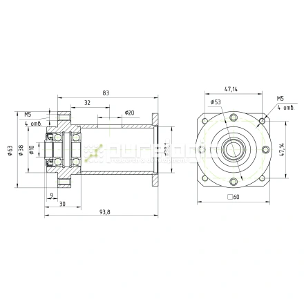 Опора винта с фланцем PLM57-10 фото