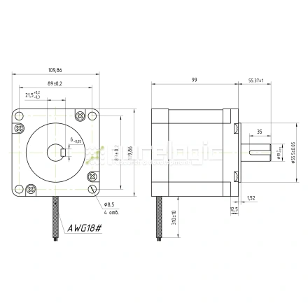 Двигатель шаговый FL110STH99-5504A фото